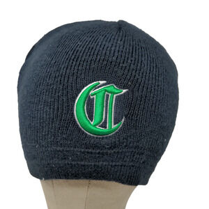 Pacific Headwear Men's Knit Beanie Hat Cap Black Emboidered C Logo